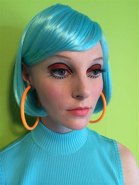 60 s mod doll makeup character makeup doll makeup 60s mod hoop earrings costumes fashion