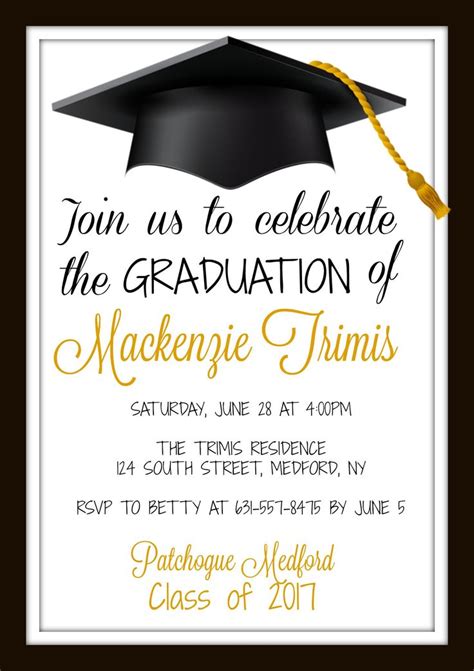graduation party invitation customized school colors by funsurprises on etsy etsy