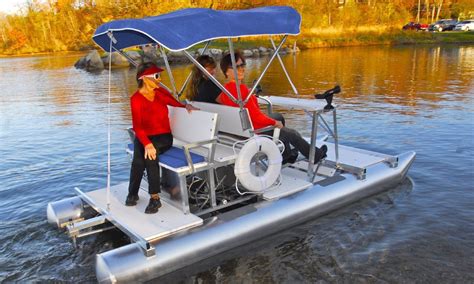 Get Out On The Water Under Your Own Power In This Paddle Pontoon Boat