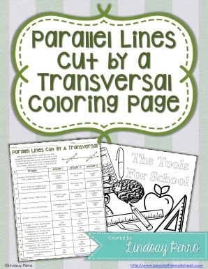Parallel Lines Cut By A Transversal Coloring Activity Answer Key Form Fill Out And Sign
