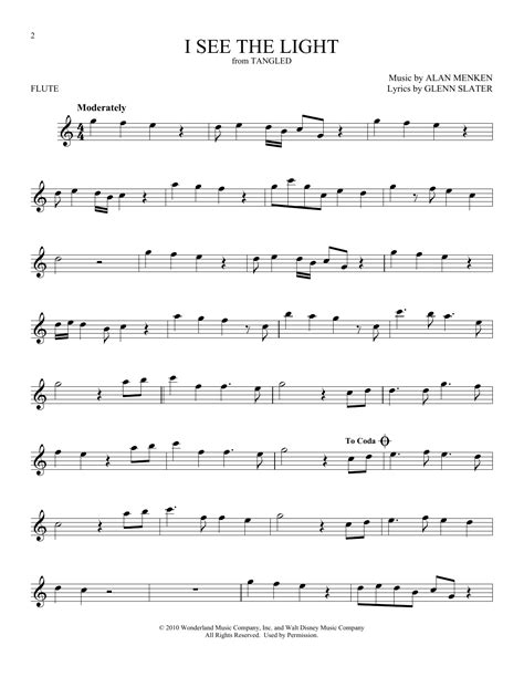Disney Flute Sheet Music For Beginners I See The Light From Disneys