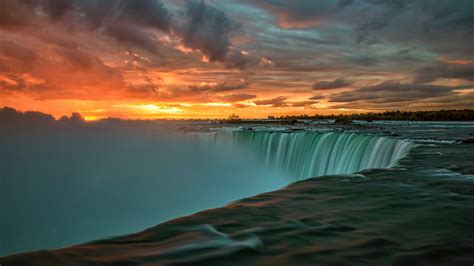 Niagara Falls In Canada Sunset Landscape Nature 4k Ultra