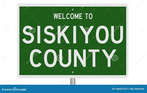 Road Sign For Siskiyou County Stock Illustration Illustration Of Etna