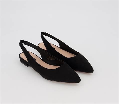 Office Flavour Pointed Slingback Flats Black Flat Shoes For Women