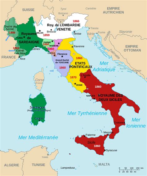 Litalie En 1843 Carte Italie Histoire De Litalie Ravenne