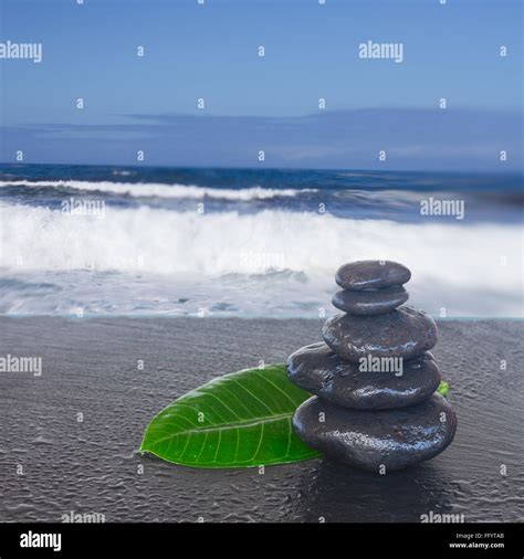 Black Zen Stones Stock Photo Alamy