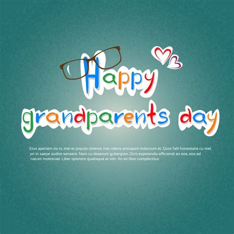 Happy Grandparents Day Greeting Card Banner Stock Vector Illustration