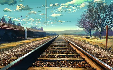 Anime Railroad Track Wallpaper