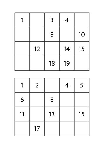 Numeracy Bingo Cards Teaching Resources
