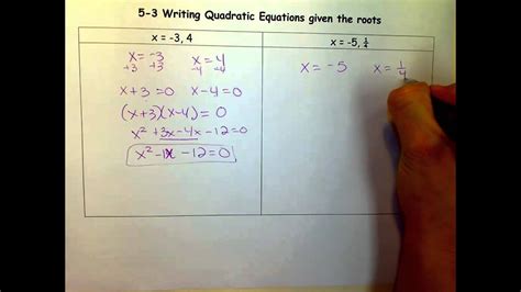 Since the coefficient of the x square term is negative. Writing Quadratic Equations given the roots.mov - YouTube