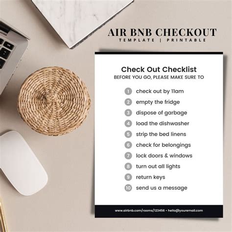 Airbnb Guest Check Out Checklist Sign Template Editable Etsy Canada