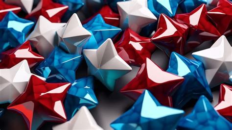Premium Ai Image Red White And Blue Stars 3d Rendering Generative Ai