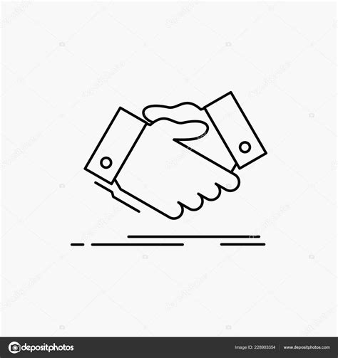 Handshake Hand Shake Shaking Hand Agreement Business Line Icon Vector