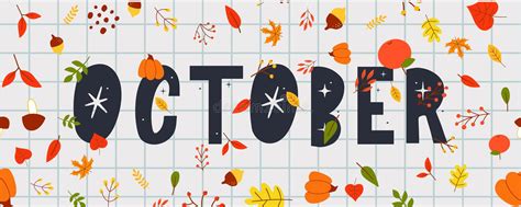 October Lettering Text Sale Vector Banner With Colorful Autumn Leaves