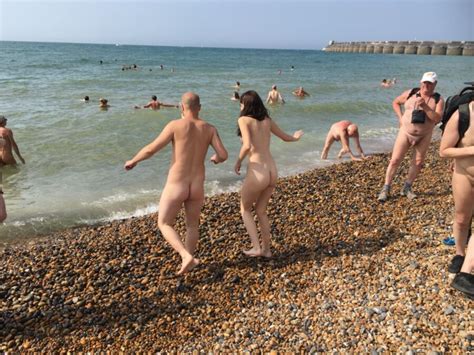 Nudist Couple Roaming Naked In The Beach And City X Nuded Photo