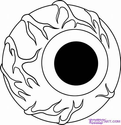 Halloween Draw Eyeball Scary Cartoon Drawings Drawing