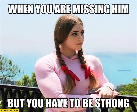 When You Are Missing Him But You Have To Be Strong Muscular Girl