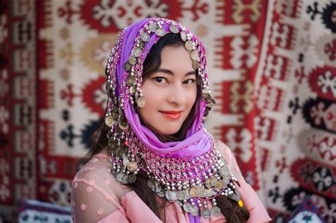 Premium Photo Closeup Portrait Of Asian Woman With Ethnic Turkish