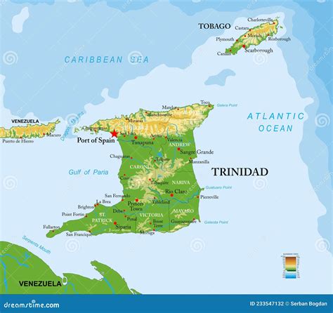 Physical Map Of Trinidad And Tobago Ezilon Maps Images And Photos Finder