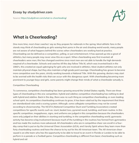 What Is Cheerleading Free Essay Example