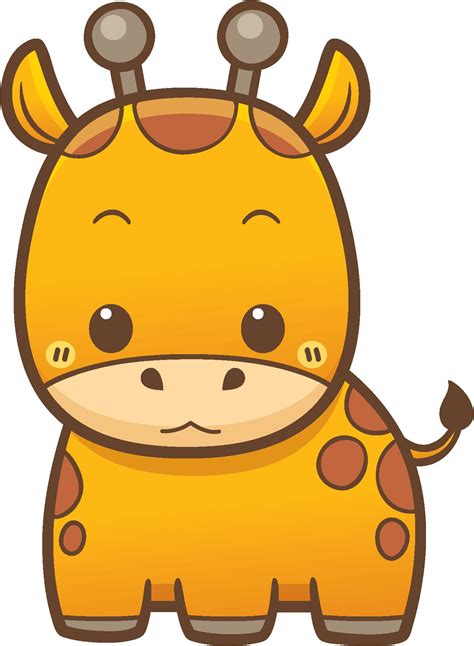 Cute Simple Kawaii Zoo Animal Cartoon Icon Giraffe Vinyl