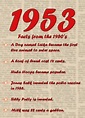 1953 FUN FACTS - BIRTHDAY newspaper print nostaligia year of birth ...