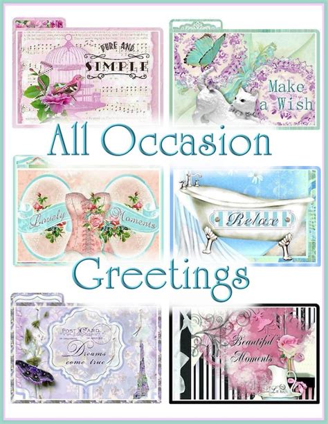 Items Similar To All Occasion Greetings Tabbed Index Cards Set Digital