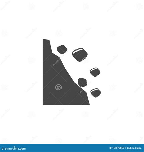 Falling Rocks Vector Icon Illustration Stock Vector Illustration Of