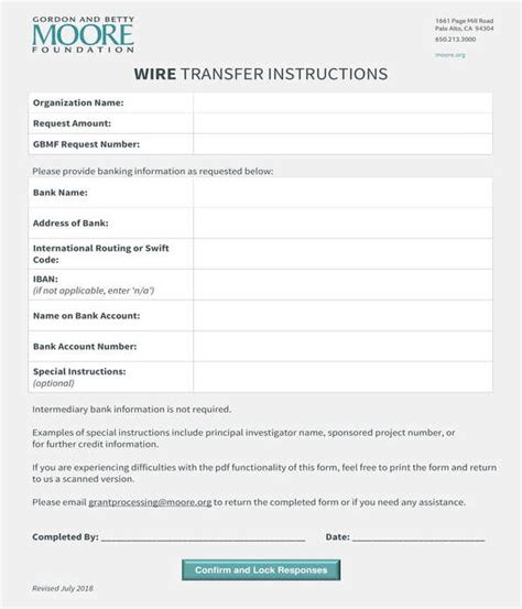 Free 9 Wire Transfer Instruction Forms In Pdf Ms Word
