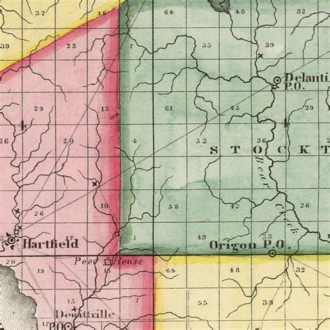 Vintage Map of Chautauqua County New York, 1840 by Ted's Vintage Art