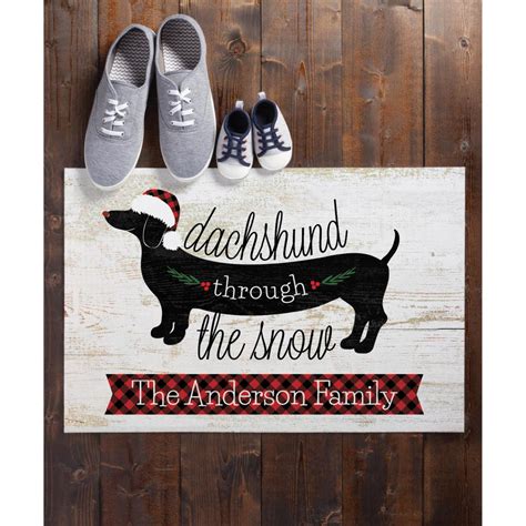 Dachshund Through The Snow Personalized Doormat 20045875 Hsn