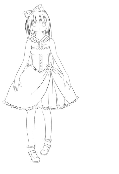 Anime Girl Coloring Pages With Dresses Coloring Pages