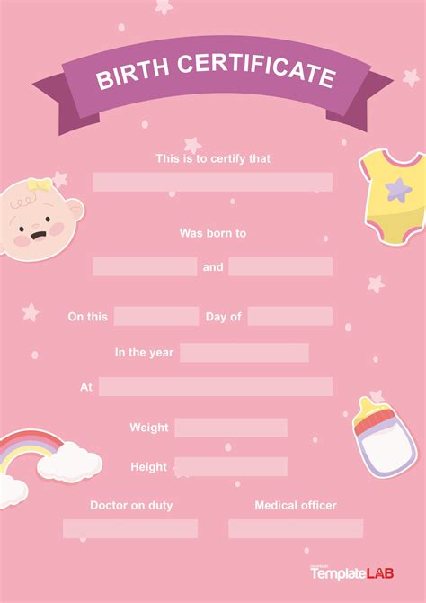 15 Birth Certificate Templates Word And Pdf Templatelab