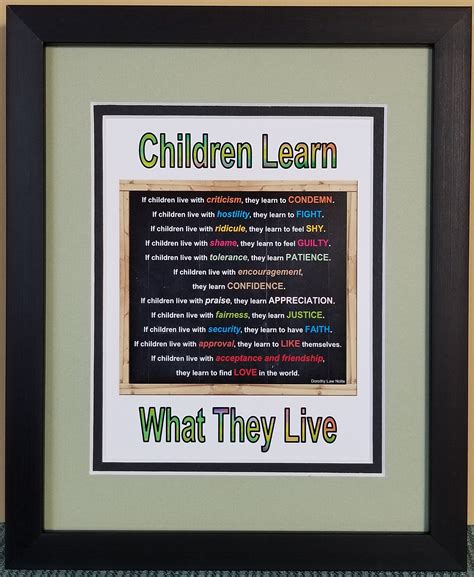 Children Learn What They Live Poem Quote By Dorothy Law Nolte Etsy