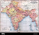 Mappa di British impero indiano dal Dizionario geografico imperiale di ...
