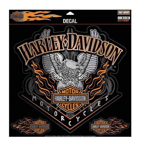 Harley Davidson Eagle Pinstripes Decal 4 Stickers Per Sheet 3xl Size