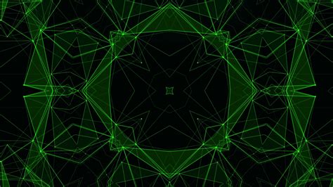 Green Technology Pattern Background Hi Tech Lines And Polygons Art