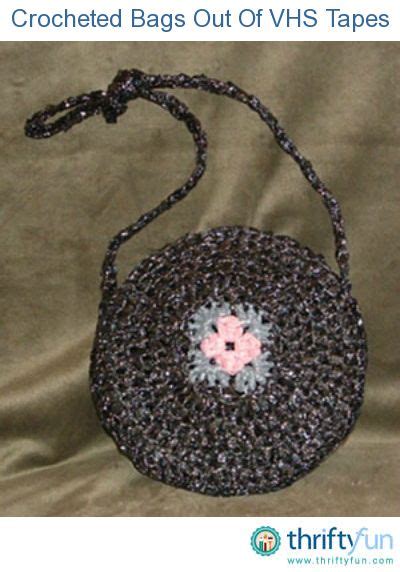 Crocheted Bags Out Of Vhs Tapes Plastic Bag Crochet Plastic Bag