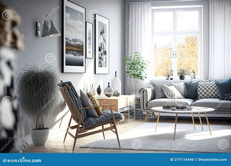 Contemporary Scandinavian Living Room Interiorhyperrealism