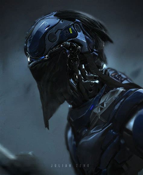 Sci Fi Cyberpunk Futuristic Helmet Android Humanoid Characters