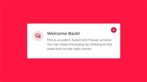 How To Create Automatic Popup Window Using Html Css And Javascript