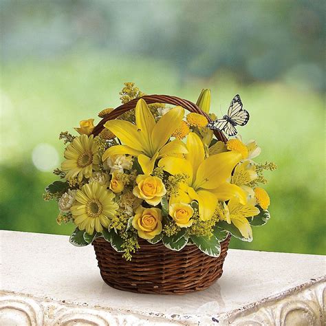 Teleflora Standard Basket Full Of Wishes Fresh Flowers Arrangements