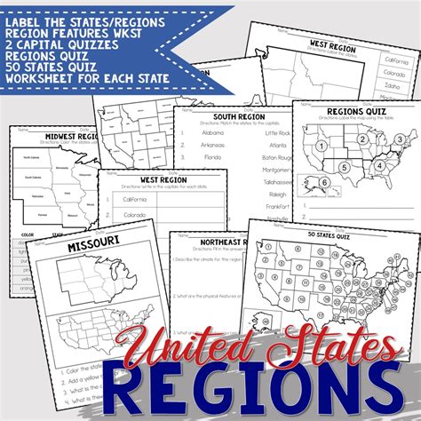 Free Printable 5 Regions Worksheets