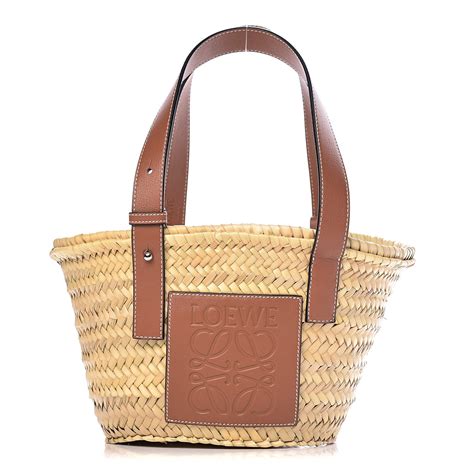 Loewe Raffia Small Basket Tote Bag Natural Tan 502672