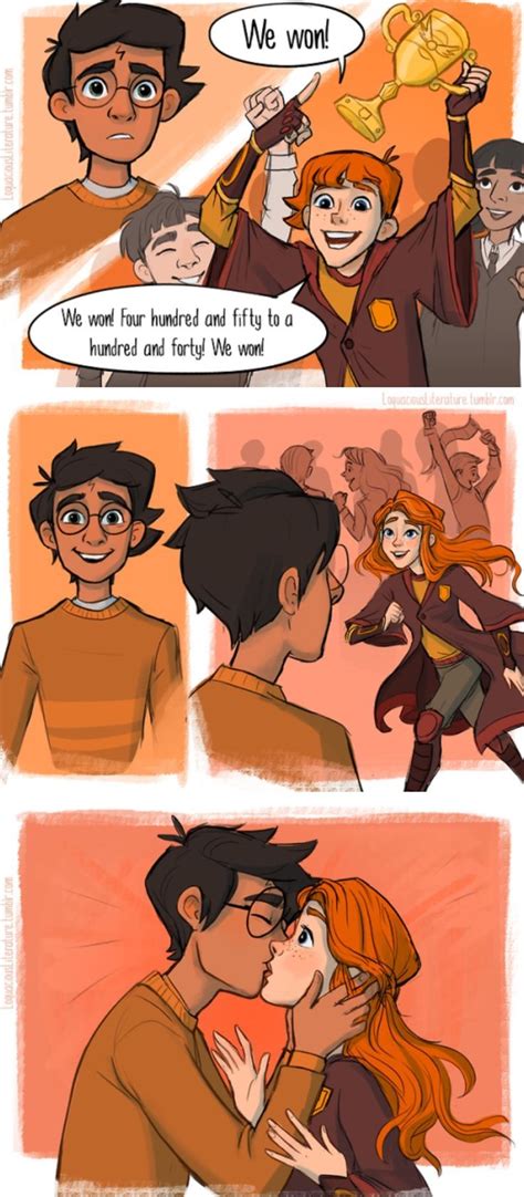 Harry And Ginny Kiss Part 1 Harry Potter Comics Harry And Ginny