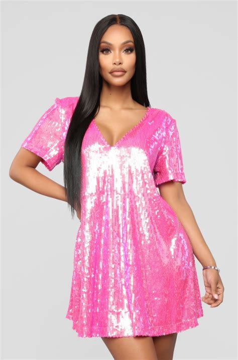It S Poppin Sequin Shirt Dress Hot Pink Sequin Shirt Sequin T Shirt Dress Sequin Shirt Dress