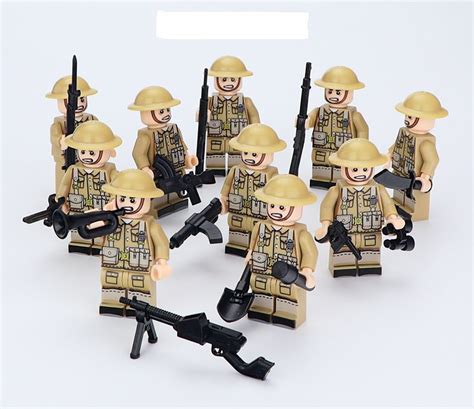 10pcs Ww2 British Soldiers Army Compatible Lego Ww2 Soldiers