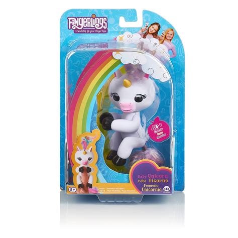 Fingerlings Baby Unicorn Gigi White With Rainbow Mane And Tail