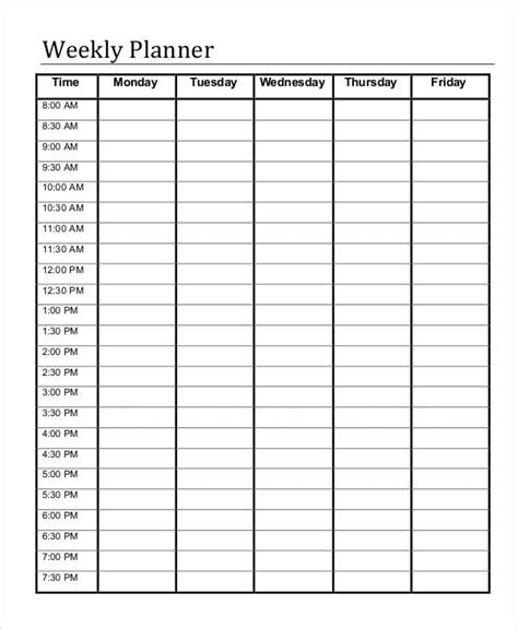 Weekly Planner Printable Pdf Sheets