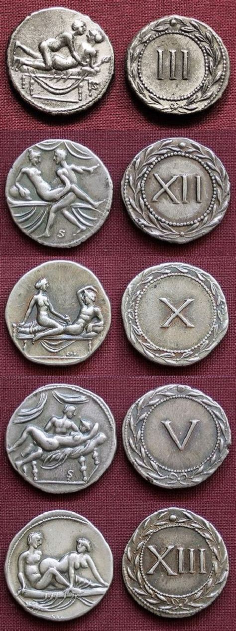 Ancient Roman Brothel Tokens Spintriae Of Alloyed Bronzebrass Date To The 1st Century Ad